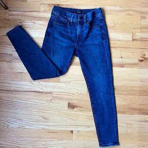 Express Mid Rise Dark Wash Skinny Jeans
